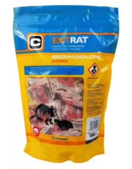 Trutka na myszy i szczury, pasta 1 kg, bromadiolon, Extrat.