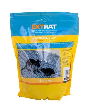 Trutka na myszy i szczury, granulat 1,5 kg, brodifakum, Extrat.